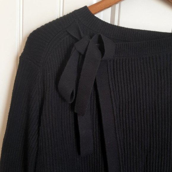 Vince Black Cashmere Blend Crossover Tie Back Sweater SZ XS - Picture 8 of 13